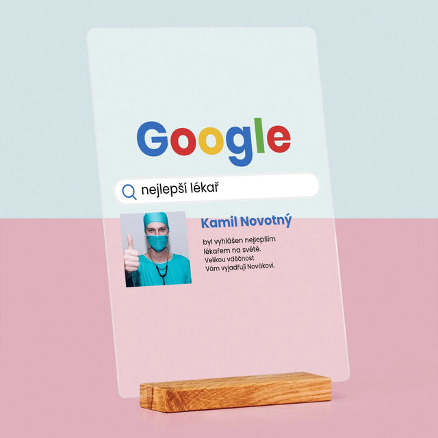 Fotka A Textem: Nejlepší Lékař Výsledek Google - Tisk Na Akrylovém Skle