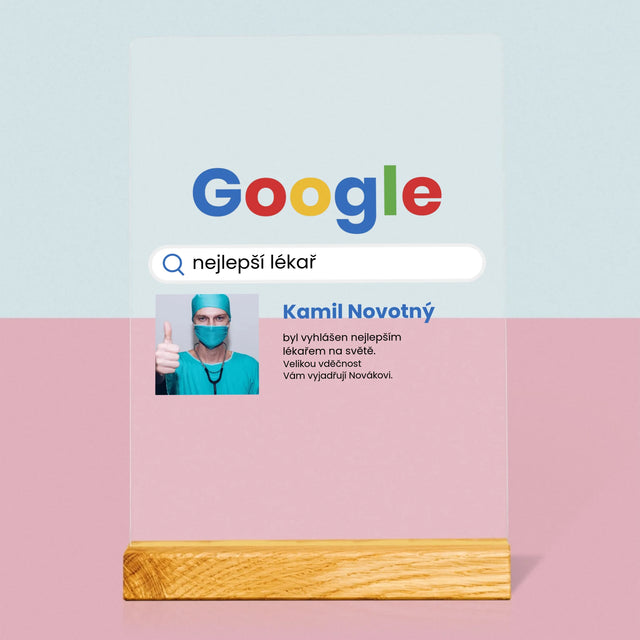 Fotka A Textem: Nejlepší Lékař Výsledek Google - Tisk Na Akrylovém Skle