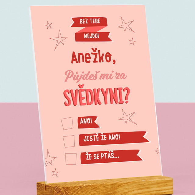 Jméno A Nápis: Bez Tebe Nejdu - Tisk Na Akrylovém Skle