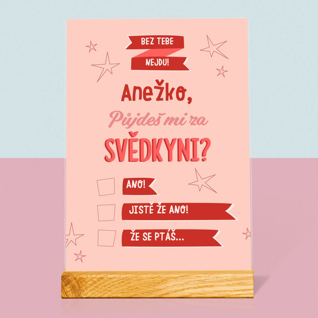 Jméno A Nápis: Bez Tebe Nejdu - Tisk Na Akrylovém Skle