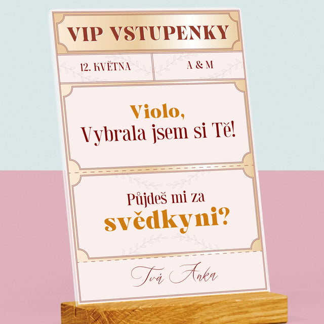 Jméno A Nápis: Vip Vstupenky Svědkyně - Tisk Na Akrylovém Skle
