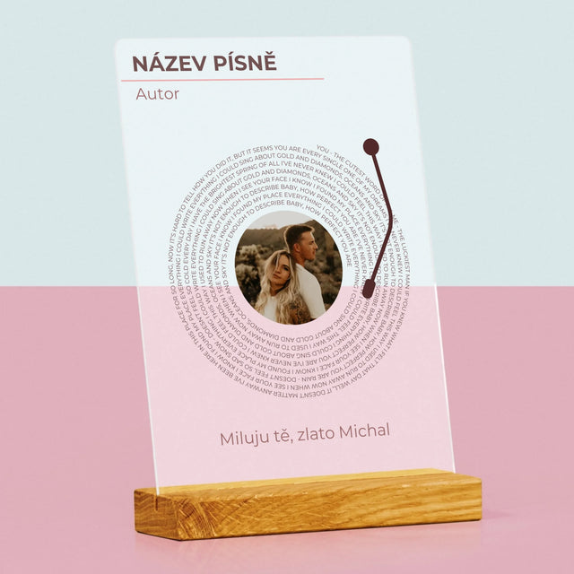 Fotka A Textem: Naše Píseň Na Lp - Tisk Na Akrylovém Skle