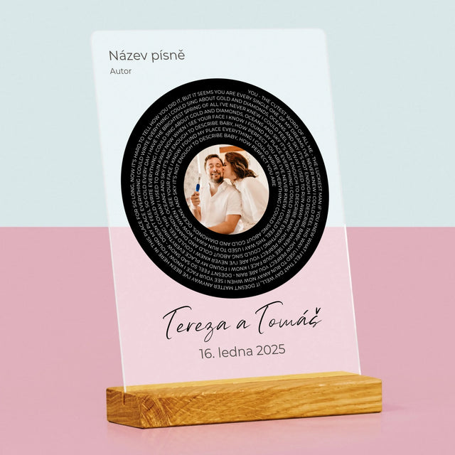 Fotka A Textem: Text Písně S Vaší Fotkou - Tisk Na Akrylovém Skle