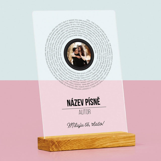 Fotka A Textem: Text Písně Na Albu - Tisk Na Akrylovém Skle