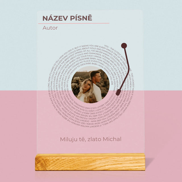 Fotka A Textem: Naše Píseň Na Lp - Tisk Na Akrylovém Skle