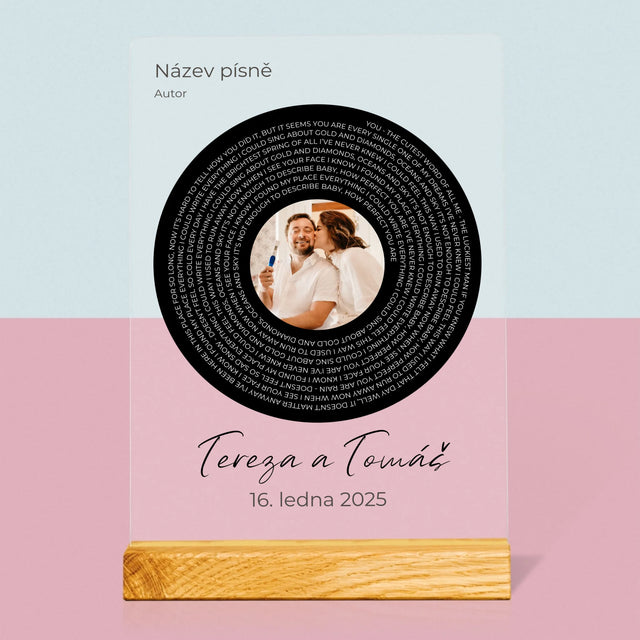 Fotka A Textem: Text Písně S Vaší Fotkou - Tisk Na Akrylovém Skle