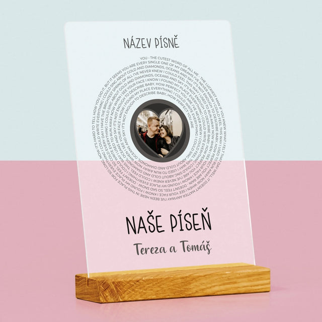 Fotka A Textem: Naše Píseň - Tisk Na Akrylovém Skle
