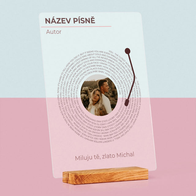 Fotka A Textem: Naše Píseň Na Lp - Tisk Na Akrylovém Skle