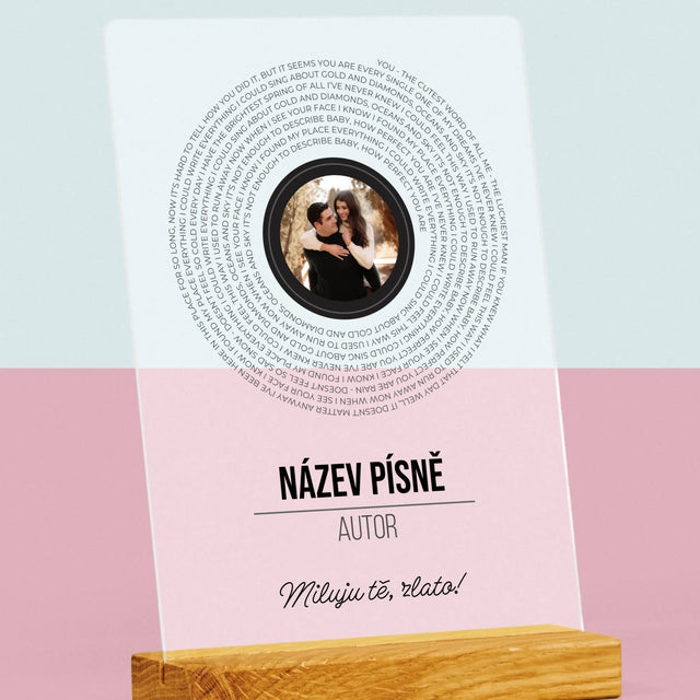 Fotka A Textem: Text Písně Na Albu - Tisk Na Akrylovém Skle