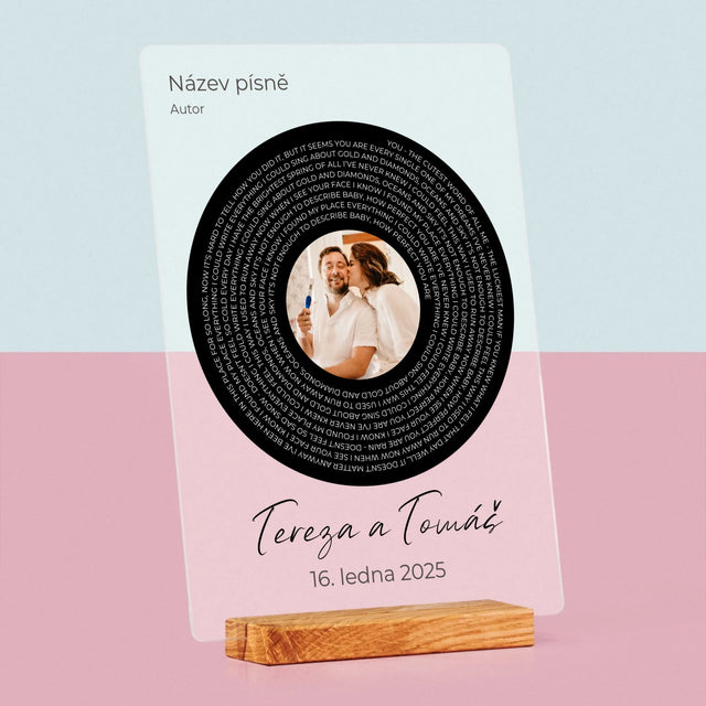 Fotka A Textem: Text Písně S Vaší Fotkou - Tisk Na Akrylovém Skle
