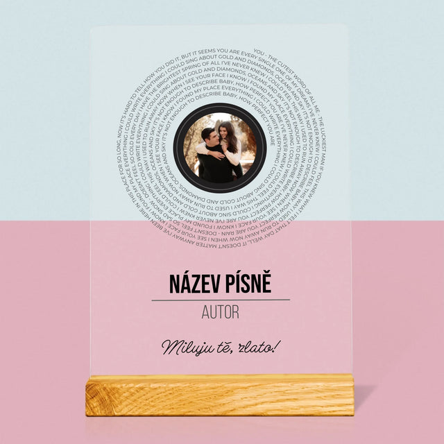 Fotka A Textem: Text Písně Na Albu - Tisk Na Akrylovém Skle