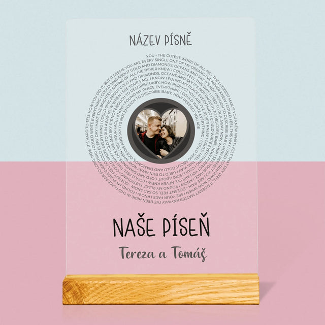 Fotka A Textem: Naše Píseň - Tisk Na Akrylovém Skle