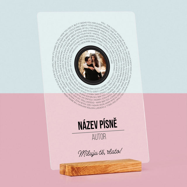 Fotka A Textem: Text Písně Na Albu - Tisk Na Akrylovém Skle