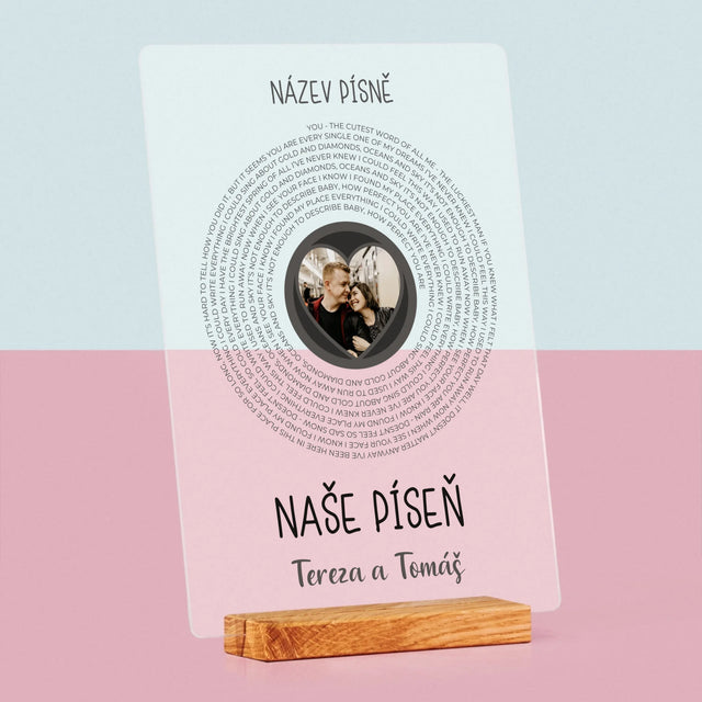Fotka A Textem: Naše Píseň - Tisk Na Akrylovém Skle