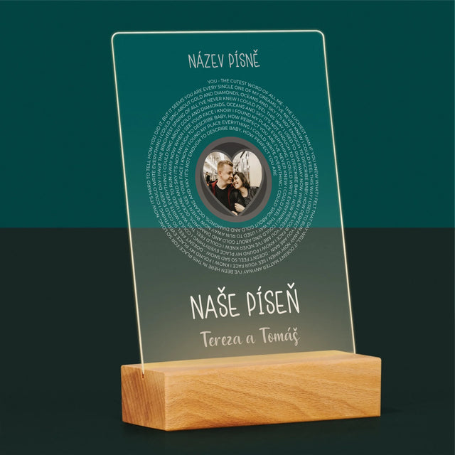 Fotka A Textem: Naše Píseň - Tisk Na Akrylovém Skle