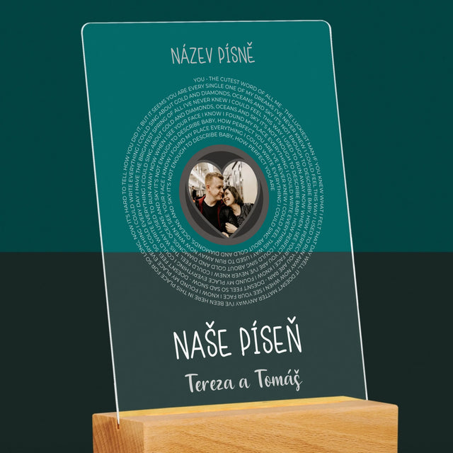 Fotka A Textem: Naše Píseň - Tisk Na Akrylovém Skle