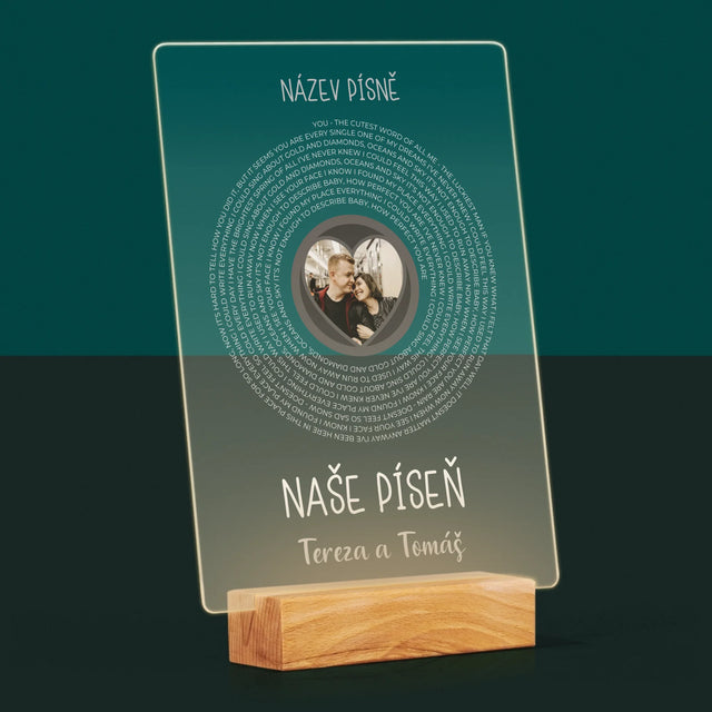 Fotka A Textem: Naše Píseň - Tisk Na Akrylovém Skle