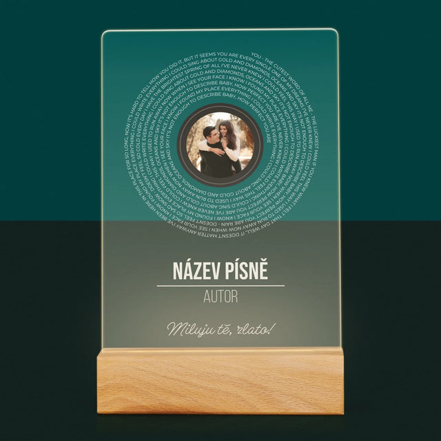 Fotka A Textem: Text Písně Na Albu - Tisk Na Akrylovém Skle