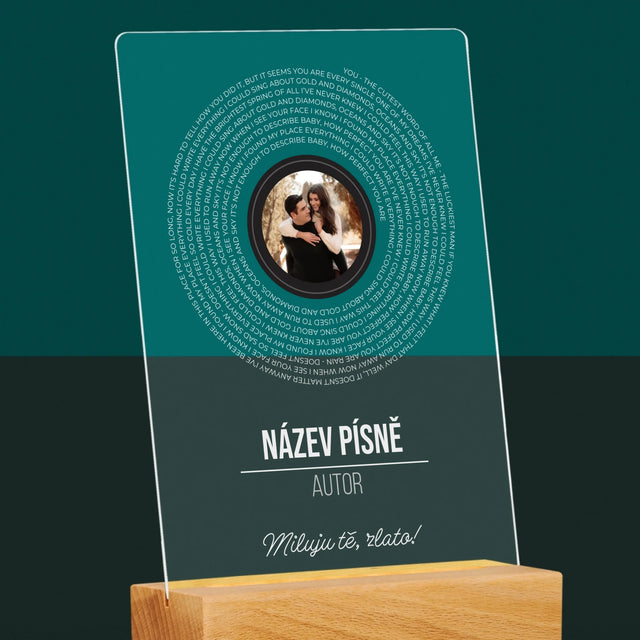 Fotka A Textem: Text Písně Na Albu - Tisk Na Akrylovém Skle