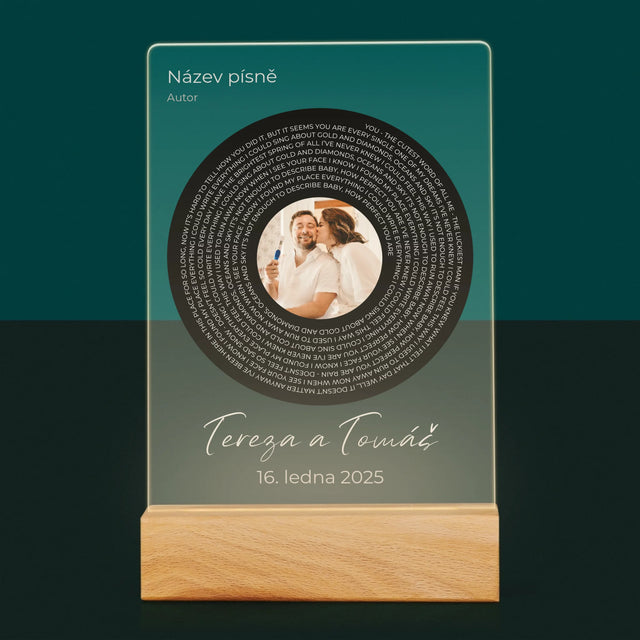 Fotka A Textem: Text Písně S Vaší Fotkou - Tisk Na Akrylovém Skle