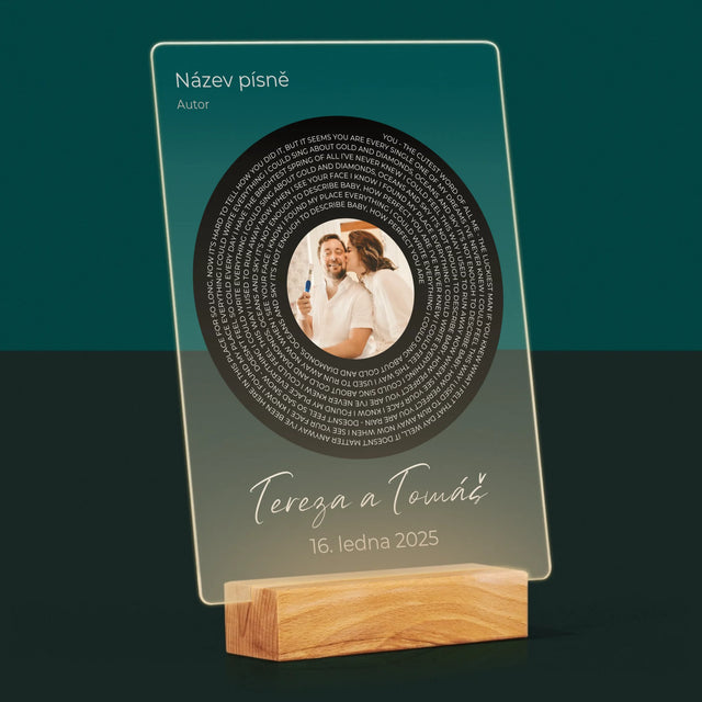 Fotka A Textem: Text Písně S Vaší Fotkou - Tisk Na Akrylovém Skle