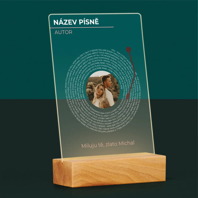 Fotka A Textem: Naše Píseň Na Lp - Tisk Na Akrylovém Skle