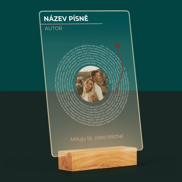 Fotka A Textem: Naše Píseň Na Lp - Tisk Na Akrylovém Skle