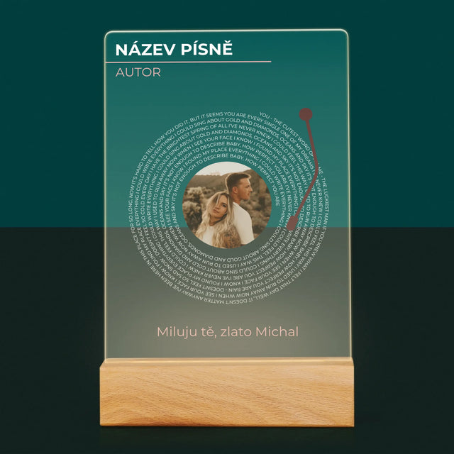 Fotka A Textem: Naše Píseň Na Lp - Tisk Na Akrylovém Skle