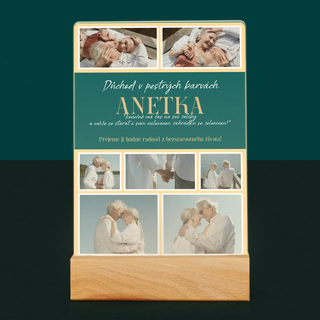 Fotokoláž: Důchod V Pestrých Barvách - Tisk Na Akrylovém Skle