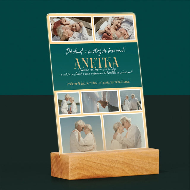 Fotokoláž: Důchod V Pestrých Barvách - Tisk Na Akrylovém Skle