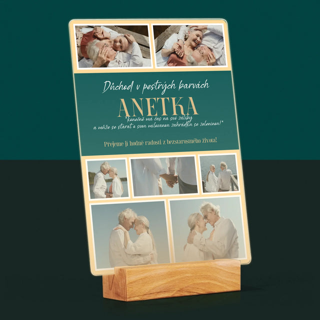 Fotokoláž: Důchod V Pestrých Barvách - Tisk Na Akrylovém Skle