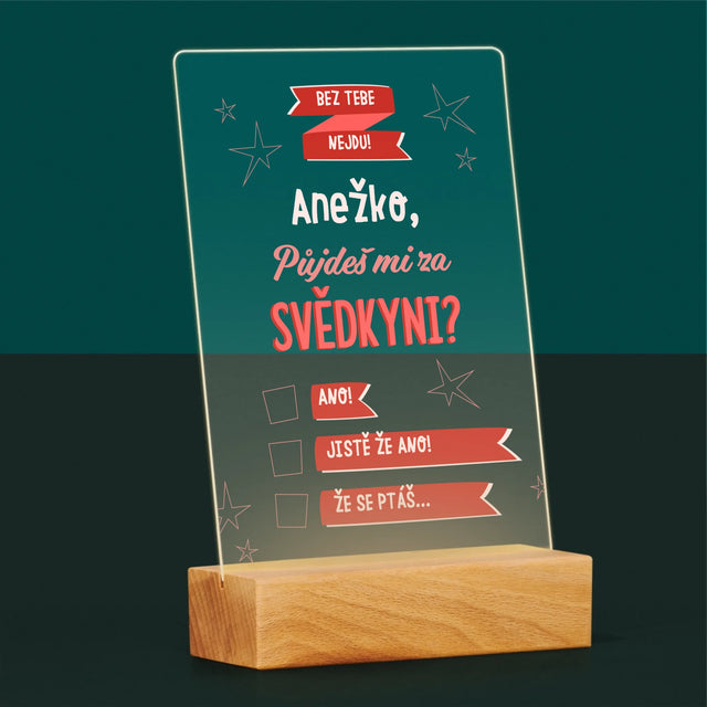 Jméno A Nápis: Bez Tebe Nejdu - Tisk Na Akrylovém Skle