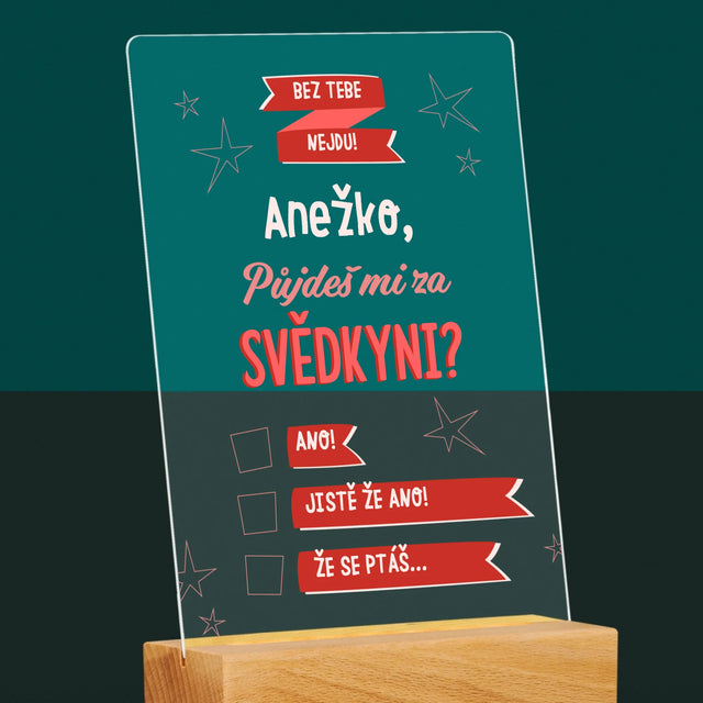 Jméno A Nápis: Bez Tebe Nejdu - Tisk Na Akrylovém Skle