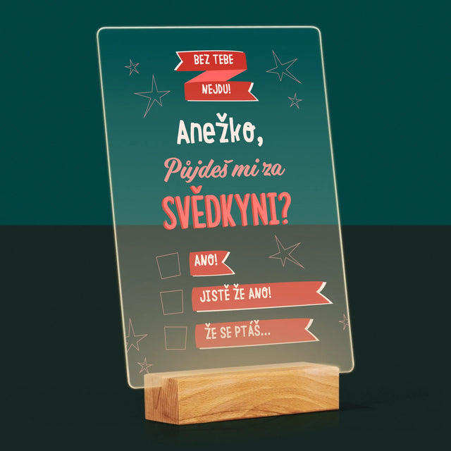 Jméno A Nápis: Bez Tebe Nejdu - Tisk Na Akrylovém Skle