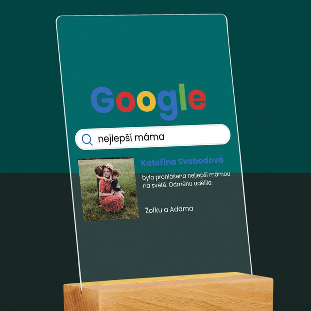Fotka A Textem: Nejlepší Máma Výsledek Google - Tisk Na Akrylovém Skle