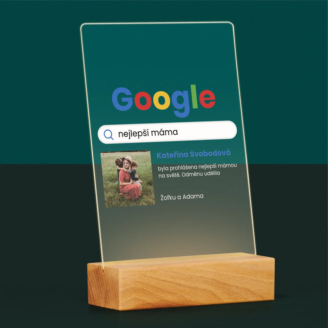 Fotka A Textem: Nejlepší Máma Výsledek Google - Tisk Na Akrylovém Skle