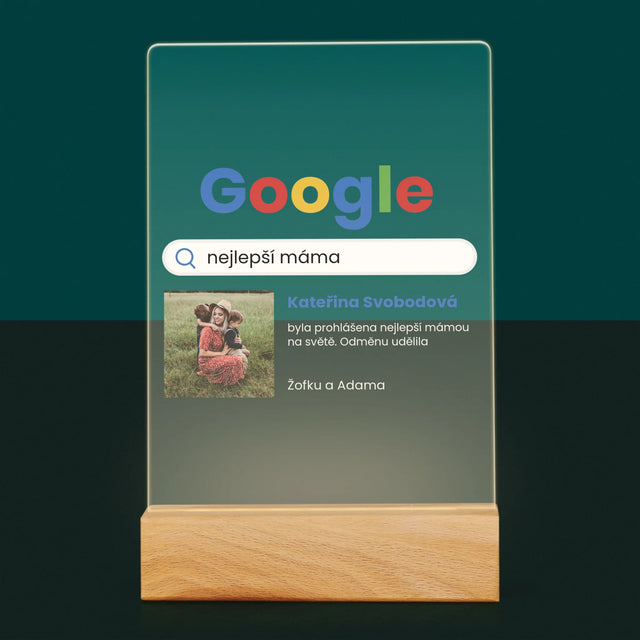 Fotka A Textem: Nejlepší Máma Výsledek Google - Tisk Na Akrylovém Skle