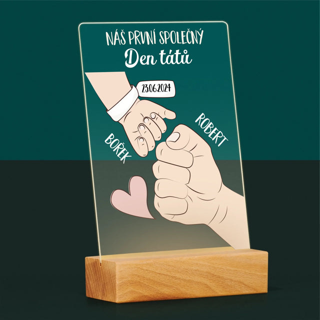Jméno A Nápis: První Společný Den Tátů - Tisk Na Akrylovém Skle