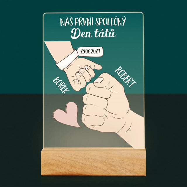 Jméno A Nápis: První Společný Den Tátů - Tisk Na Akrylovém Skle