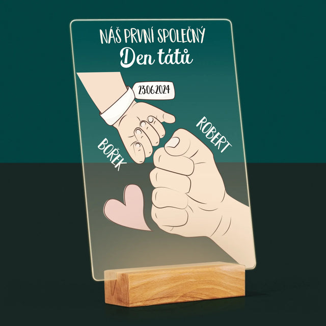 Jméno A Nápis: První Společný Den Tátů - Tisk Na Akrylovém Skle