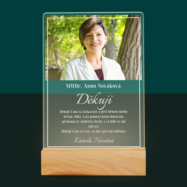 Fotka A Textem: Doktore, Děkuji - Tisk Na Akrylovém Skle