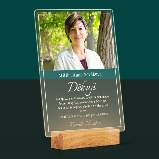 Fotka A Textem: Doktore, Děkuji - Tisk Na Akrylovém Skle