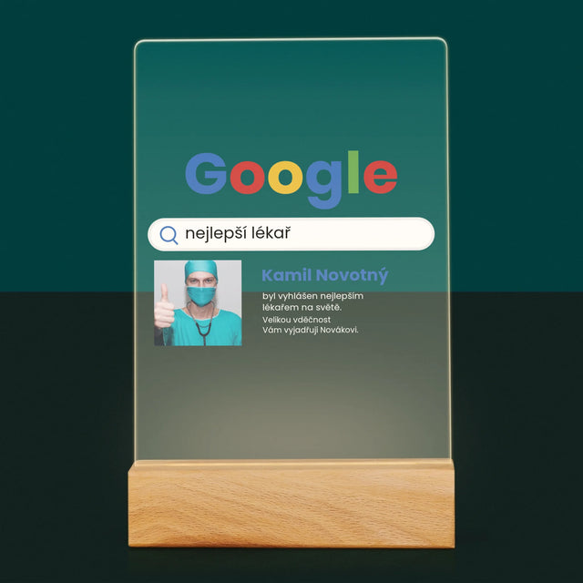 Fotka A Textem: Nejlepší Lékař Výsledek Google - Tisk Na Akrylovém Skle