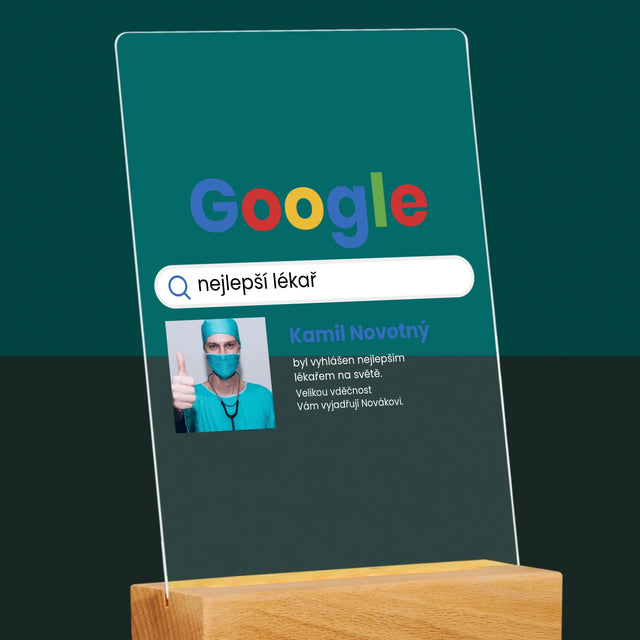 Fotka A Textem: Nejlepší Lékař Výsledek Google - Tisk Na Akrylovém Skle