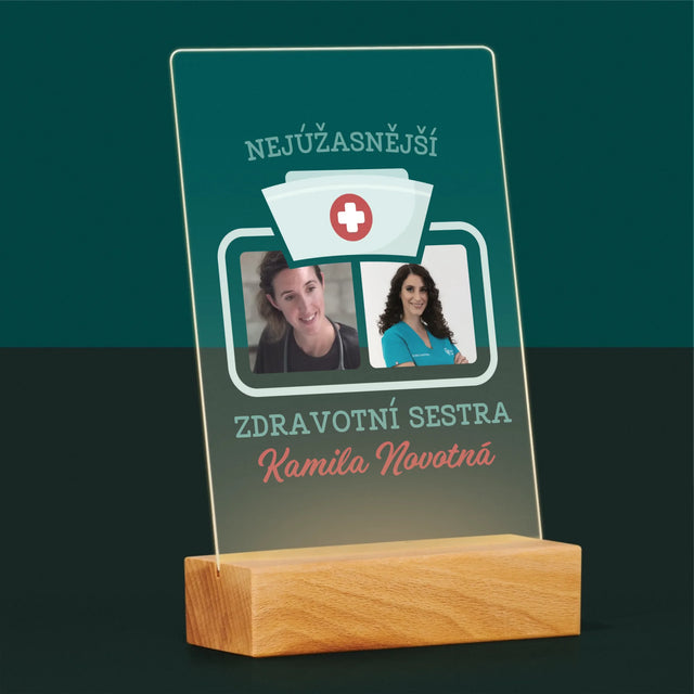Fotokoláž: Nejúžasnější Zdravotní Sestra - Tisk Na Akrylovém Skle