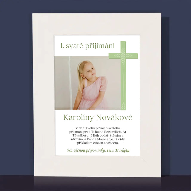 Fotka A Textem: Přijímání Fotografie Kříž - Fotorámeček