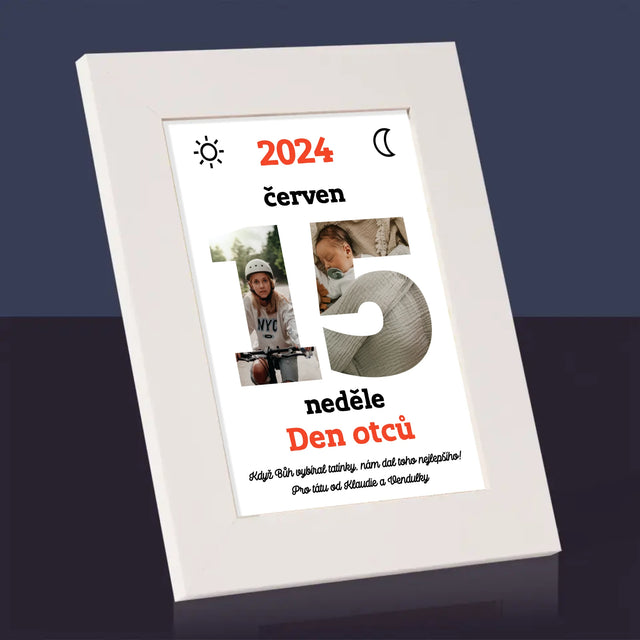 Slovo Z Fotek: Den Otců List Z Kalendáře - Fotorámeček