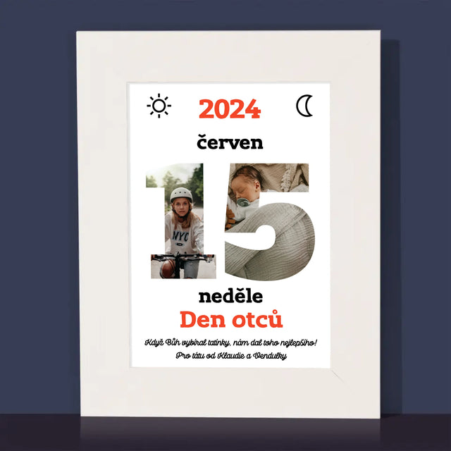 Slovo Z Fotek: Den Otců List Z Kalendáře - Fotorámeček