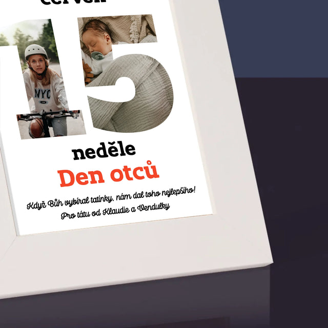 Slovo Z Fotek: Den Otců List Z Kalendáře - Fotorámeček