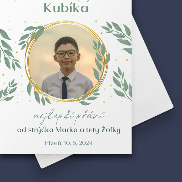 Fotka A Textem: U Příležitosti Prvního Svatého Přijímání - Přání